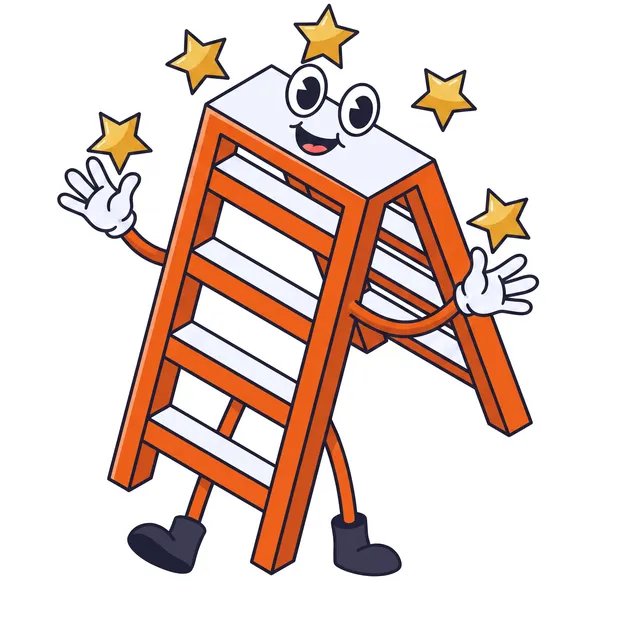 The Local Ladder mascot juggling five gold stars