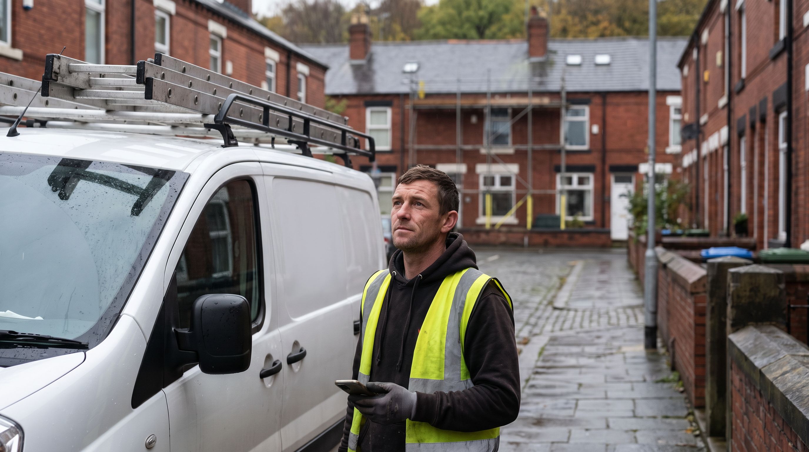 Checkatrade alternatives: a UK roofer beside his van weighing up where his next jobs will come from