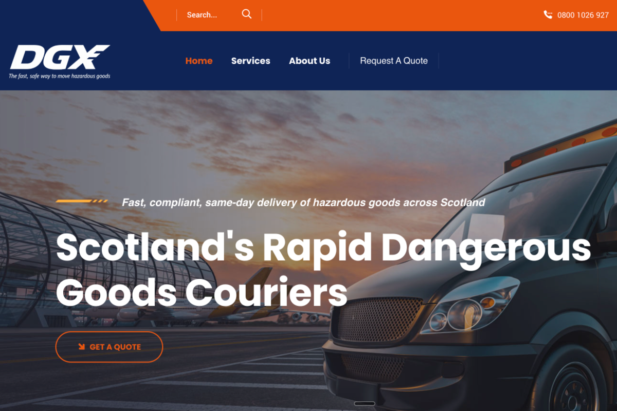DG Express website screenshot